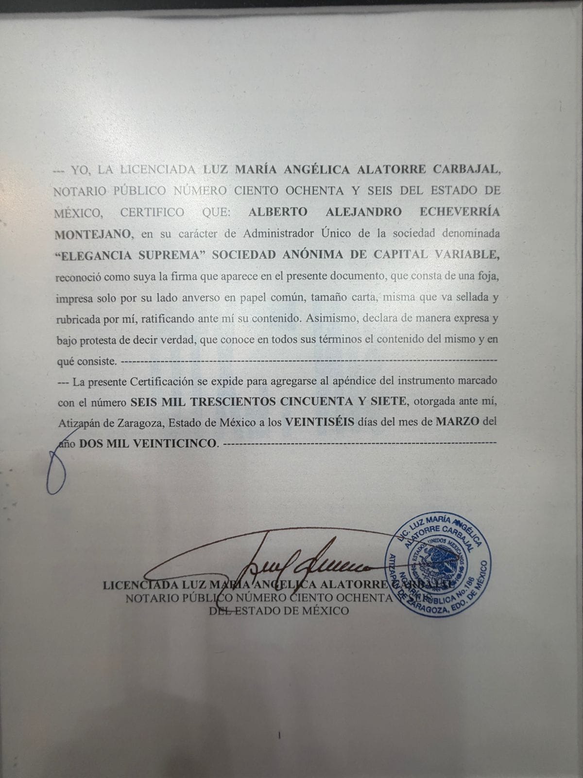 Ratificación notarial Saldos Premium